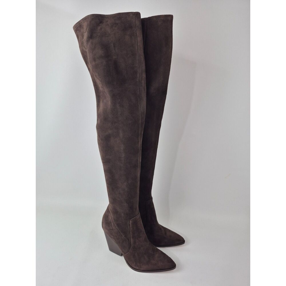 Veronica Beard Women's Cacao Brown Suede Lalita Over the Knee Boots Size 6.5 M